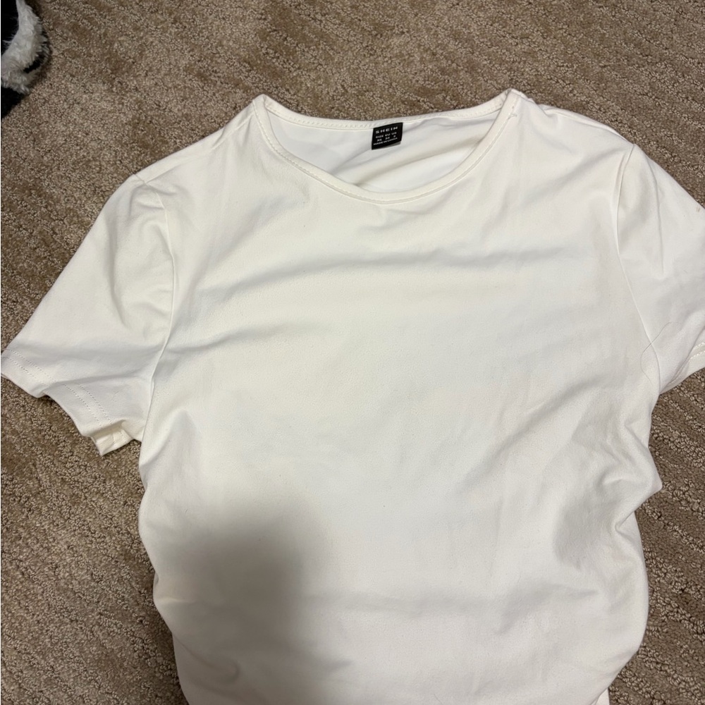 SHEIN White Short Sleeve Crop Top